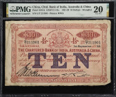 (t) CHINA--FOREIGN BANKS. Chartered Bank of India, Australia & China. 10 Dollars, 1922. P-S185A. S/M#Y11-31c. PMG Very Fine 20.
Shanghai, serial numb...