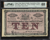 CHINA--FOREIGN BANKS. Chartered Bank of India, Australia & China. 10 Dollars, 1928. P-S203a. S/M#Y11-31d. PMG Extremely Fine 40.
Printed by WWS. Tien...
