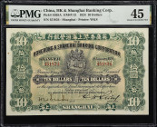 (t) CHINA--FOREIGN BANKS. Hong Kong & Shanghai Banking Corp.. 10 Dollars, 1924. P-S365A. S/M#Y13. PMG Choice Extremely Fine 45.
Shanghai, serial numb...
