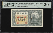 CHINA--FOREIGN BANKS. Sino-Scandinavian Bank. 32 Copper Coins, 1926. P-S598s. S/M#H192-22. Specimen. PMG Very Fine 30.
Yungtsun. Serial number 000000...