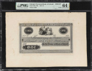 IRELAND. Provincial Bank of Ireland. 1 Pound, 1825. P-270p. Front Proof. PMG Choice Uncirculated 64.
Cork, black and white, Britannia and Hibernia at...