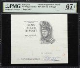 MALAYSIA. Lot of (3). Bank Negara Malaysia. 50 Ringgit, ND (1976-81). P-16pp1 & 16p2. KNB16. Front Progressive Proofs & Back Proof. PMG Choice Uncircu...