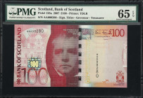 SCOTLAND. Lot of (5). Bank of Scotland. 5, 10, 20, 50 & 100 Pounds, 2007. P-124a, 125a, 126a, 127a & 128a. PMG Choice Uncirculated 64 EPQ to 66 EPQ.
...