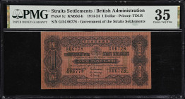 STRAITS SETTLEMENTS. Government of the Straits Settlements. 1 Dollar, 1924. P-1c. KNB3d-h. PMG Choice Very Fine 35.
Serial number G/54 06778. An orig...