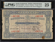 STRAITS SETTLEMENTS. Government of the Straits Settlements. 10 Dollars, 1916. P-4b. KNB7f-j. PMG Very Fine 25.
Serial number A/49 36105. An honest ex...