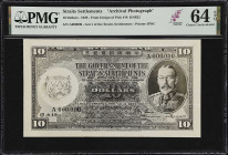 STRAITS SETTLEMENTS. Government of the Straits Settlements. 10 Dollars, 1929. Unlisted. cf.-18. Archival Photograph. PMG Choice Uncirculated 64 EPQ.
...