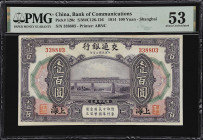 CHINA--REPUBLIC. Lot of (2). Bank of Communications. 100 Yuan, 1914. P-120c. S/M#C126-126. PMG About Uncirculated 53.
PMG Comments "Minor Erasure."
...