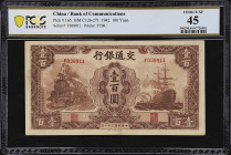 CHINA--REPUBLIC. Lot of (2). Bank of Communications. 100 Yuan, 1942. P-165. PCGS Banknote Choice Extremely Fine 45.
From the John E Sandrock Collecti...