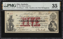 UNITED STATES. Lot of (3). Omaha City & Sandusky, Nebraska Territory & Ohio. City of Omaha & Third National Bank Sandusky. 1857-74 $1, $3 & $5. PMG Ch...
