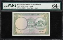VIETNAM, SOUTH. Lot of (7). Ngan Hang Quoc Gia Viet Nam. 1, 2, 5, 10, & 500 Dong, ND (1955-72). P-1a, 3a, 5a, 11a, 12a, 13a, & 33a. PMG Choice Uncircu...