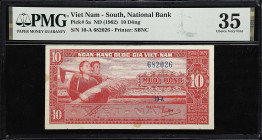 VIETNAM, SOUTH. Lot of (7). Ngan Hang Quoc Gia Viet Nam. 10, 20, 100, 500, & 1000 Dong, ND (1955-72). P-5a, 6a, 8a, 23a, 33a & 34a,. PMG Choice Very F...