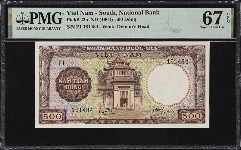 VIETNAM, SOUTH. Ngan-Hang Quoc-Gia Viet-Nam. 500 Dong, ND (1964). P-22a. PMG Sup...