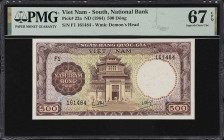 VIETNAM, SOUTH. Ngan-Hang Quoc-Gia Viet-Nam. 500 Dong, ND (1964). P-22a. PMG Superb Gem Uncirculated 67 EPQ.

Estimate: $100.00- $200.00