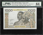MIXED LOTS. Lot of (2). Banque de l'Indochine & Banque Centrale des Etats de l'Afrique de l'Ouest. 100 & 1000 Francs, ND (1931-65). P-8 & 103Am. PCGS ...
