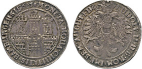 HAMBURG
Hamburgische Münzen in Silber
Reichstaler 1607. Titel Rudolf II, Mzz. Mohrenkopf, das Zeichen des Münzmeisters Matthias Moers (1606-1620). Z...
