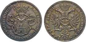 HAMBURG
Hamburgische Münzen in Silber
Reichs-Speciestaler 1730. Titel Karl VI. Mzz. I·H·L, Mzz. des Johann Hinrich Löwe (1725-1759). Auf das 200-jäh...