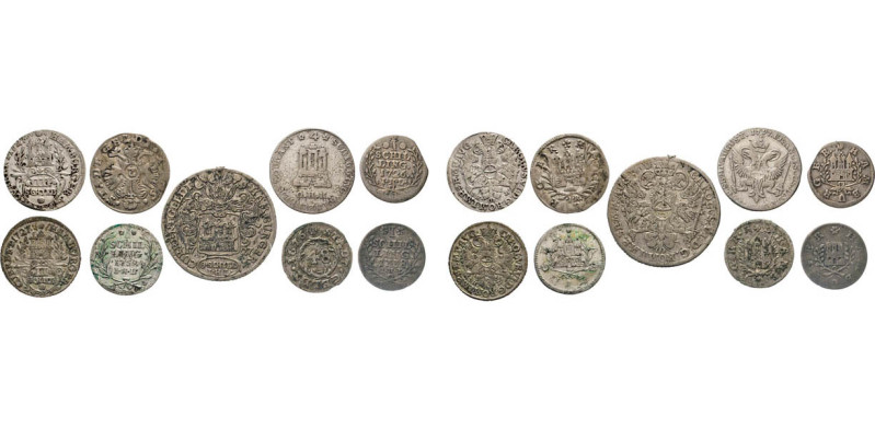 HAMBURG
Hamburgische Münzen in Silber
Acht Schilling 1727 (Winz Hsp.). 4 Schil...