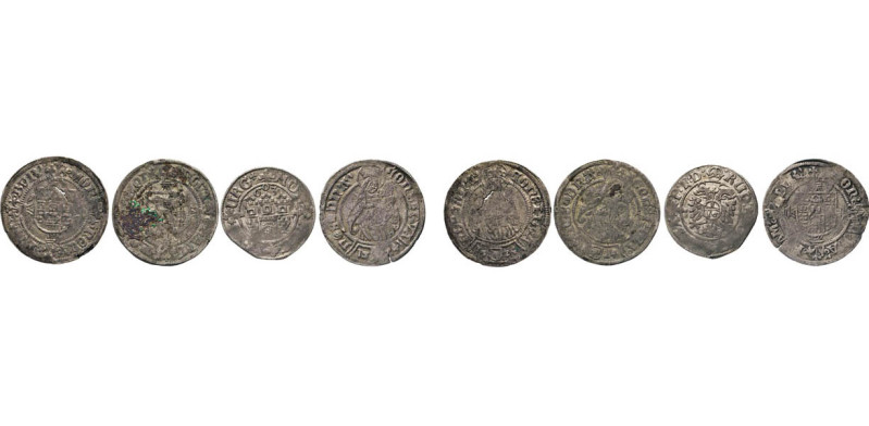 HAMBURG
Hamburgische Münzen in Silber
Doppelschilling 1524. Drei weitere Exemp...
