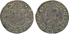 HAMBURG
Hamburgische Münzen in Silber
Doppelschilling 1553. Burgschild auf Blumenkreuz. Rs. Gekrönte Madonna mit Kind, unten Nesselblattschild zwisc...