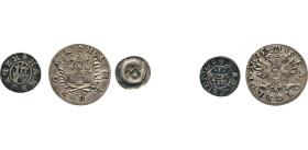 HAMBURG
Hamburgische Münzen in Silber
Doppelschilling 1695 Stadtgeld. Mzz. I.R. für Joachim Rustmeyer. Burg in Palmzweigen. Rs, Gekrönter Doppeladle...