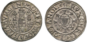HAMBURG
Hamburgische Münzen in Silber
Schilling 1553. Jahreszahl 53 auf der Rückseite. Mzz. Eichenblatt. Burg, die Fugen vertieft, die Umschrift end...