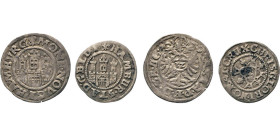 HAMBURG
Hamburgische Münzen in Silber
Schilling 1577. Titel Kaiser Maximilian. Mzz. Doppellilie. Burg. Rs. Gekrönter Doppeladler mit Wz. 32 a.d. Bru...