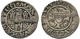 HAMBURG
Hamburgische Münzen in Silber
Sechsling 1553 (bis 1566 geprägt) Mzz Eichenblatt. Burg. Rs. Nesselblattschild auf Kreuz, in den Winkeln je ei...