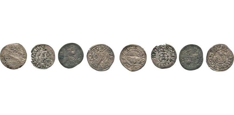 HAMBURG
Hamburgische Münzen in Silber
Sechslinge 1584, 158 (5?), 1589, 1594. A...