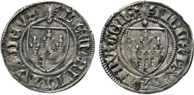 HAMBURG
Hamburgische Münzen in Silber
Dreiling nach den Rezess von 1392. Burgschild in Perlkreis, darüber Punkt. Rs., Burgschild ohne Punkt. Auf bei...