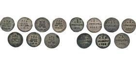 HAMBURG
Hamburgische Münzen in Silber
Dreiling 1786, 1794, 1796, 1797, 1798, 1800 u. 1803. Alle Mzz. O.H.K. Gaed, 1211 bis 1217. J. 29a. 7 Stück 
M...