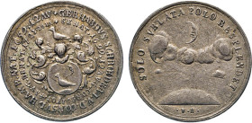 HAMBURG
HAMBURGISCHE MEDAILLEN DES 17. BIS 21. JAHRHUNDERTS
Vierteltalerförmige Silbermedaille 1723 „Bürgermeisterpfennig“ (v. v. Hachten) auf den T...