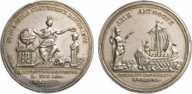 HAMBURG
HAMBURGISCHE MEDAILLEN DES 17. BIS 21. JAHRHUNDERTS
Commerzportugaleser in Silber 1765 (Stempel von A. Jacobs, geprägt von Goedeckes Witwe) ...