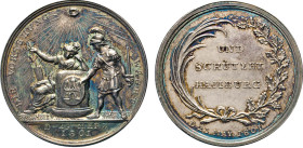 HAMBURG
HAMBURGISCHE MEDAILLEN DES 17. BIS 21. JAHRHUNDERTS
Silbermedaille 1801 (unsigniert, v. Abramson, Berlin) auf den Abzug der Dänen aus der St...