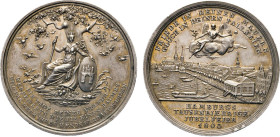 HAMBURG
HAMBURGISCHE MEDAILLEN DES 17. BIS 21. JAHRHUNDERTS
Silbermedaille 1803 (v. Veit Döll f. D. Loos) auf das (angebliche) 1000-jährige Bestehen...