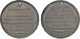 HAMBURG
HAMBURGISCHE MEDAILLEN DES 17. BIS 21. JAHRHUNDERTS
Silbermedaille 1806 auf den 50-jährigen Aufenthalt des englischen Kaufmanns John Parish ...