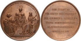 HAMBURG
HAMBURGISCHE MEDAILLEN DES 17. BIS 21. JAHRHUNDERTS
Bronzemedaille 1836 (v. L. Held f. Loos) zu Ehren des Hamburger Bürgers u. Juristen jüdi...