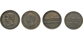 HAMBURG
HAMBURGISCHE MEDAILLEN DES 17. BIS 21. JAHRHUNDERTS
Zwei kleine Bronzejetons 1841 (mit Sign. J.D. unter bzw im Halsabschnitt) Kopf von Salom...