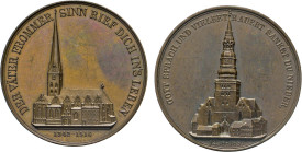 HAMBURG
HAMBURGISCHE MEDAILLEN DES 17. BIS 21. JAHRHUNDERTS
Bronzemedaille 1842 (v. Wilkens, Bremen) auf den Brand der St. Petrikirche. Gaed. 2079 (...