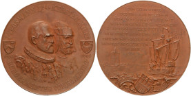 HAMBURG
HAMBURGISCHE MEDAILLEN DES 17. BIS 21. JAHRHUNDERTS
Doppelter Bronze-Portugaleser 1894 (v. Düyffcke u. v. Langa) a.d. 500-jährige Zugehörigk...