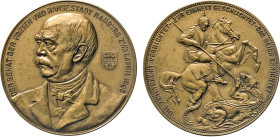 HAMBURG
HAMBURGISCHE MEDAILLEN DES 17. BIS 21. JAHRHUNDERTS
Offizielle Bronzemedaille 1895 (v. J. v. Langa u. Schaper) „Bismarck-Portugaleser“ des S...
