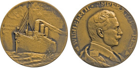 HAMBURG
HAMBURGISCHE MEDAILLEN DES 17. BIS 21. JAHRHUNDERTS
Bronzemedaille 1913 (v. Kühl) auf die Jungfernfahrt des Turbinen-Schnelldampfers „Impera...