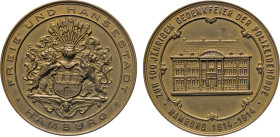 HAMBURG
HAMBURGISCHE MEDAILLEN DES 17. BIS 21. JAHRHUNDERTS
Bronzemedaille 1914 (unsigniert) auf das 100-jährige Jubiläum der Polizeibehörde. Das vo...
