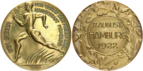 HAMBURG
HAMBURGISCHE MEDAILLEN DES 17. BIS 21. JAHRHUNDERTS
Bronzene Sportmedaille des Senats (seit 1927, v. F. Wield) für Sieger in sportlichen Wet...