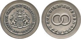 HAMBURG
HAMBURGISCHE MEDAILLEN DES 17. BIS 21. JAHRHUNDERTS
Goldbronzemedaille seit 1945. ZUR GOLDENEN HOCHZEIT. Umschrift: DIE HANSESTADT. Zwei ver...