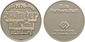 HAMBURG
HAMBURGISCHE MEDAILLEN DES 17. BIS 21. JAHRHUNDERTS
Silbermedaille 1976. 50. Internorga 1976. Gute Partnerschaft. 40 mm. 29,15 g. Und: Silbe...