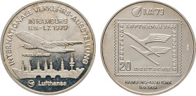 HAMBURG
HAMBURGISCHE MEDAILLEN DES 17. BIS 21. JAHRHUNDERTS
Silbermedaille IVA ’79 vom 8.6.– .7.1979. Airbus A 300. 37,5 mm. 29,81 g. Und Silbermeda...