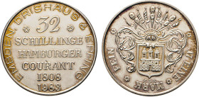 HAMBURG
HAMBURGISCHE MEDAILLEN DES 17. BIS 21. JAHRHUNDERTS
Silbermedaille der Firma Embden, Drishaus & Epping 1808-1983. Neuprägung Motiv 32 Schill...