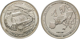 HAMBURG
HAMBURGISCHE MEDAILLEN DES 17. BIS 21. JAHRHUNDERTS
Silbermedaille Fussball-Europameisterschaft, Volksparkstadion 1988. 40 mm. 19,97 g. Und ...