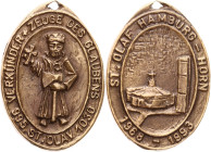 HAMBURG
HAMBURGISCHE MEDAILLEN DES 17. BIS 21. JAHRHUNDERTS
Hochovale Bronzeguss-Hängemedaille 1993 auf das 25-jährige Jubiläum der Kirche St. Olaf ...