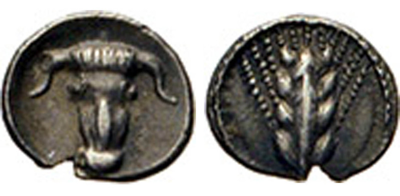 ANTIKE WELT
Griechen
LUKANIEN, Metapontion. Myshemihekton (1/24 Stater), 5./4....